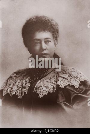 Vintage-Porträt von Bertha von Suttner (Baroness Bertha Sophie Felicitas Freifrau von Suttner), 1890 Gräfin Kinsky von Wchinitz und Tettau (1843–191 Stockfoto