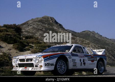 Attilio Bettega (ITA) Maurizio Perissinot (ITA) Lancia Rally 037 GRB Martini Racing Stockfoto