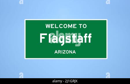 Flagstaff, Arizona City Limit Schild. Stadtschild aus den USA. Stockfoto