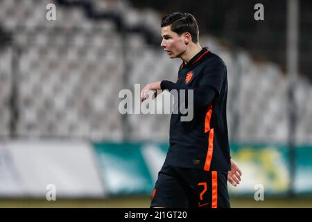 Sofia, Bulgarien. 25. März 2022. SOFIA, BULGARIEN - 25. MÄRZ: Jurgen Ekkelenkamp der Niederlande U23 während des EM 2023 Qualifikationsspiels zwischen Bulgarien U23 und den Niederlanden U23 im Slavia Stadion am 25. März 2022 in Sofia, Bulgarien (Foto von Nikola Krstic/Orange Picics) Credit: Orange Pics BV/Alamy Live News Stockfoto