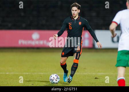 Sofia, Bulgarien. 25. März 2022. SOFIA, BULGARIEN - 25. MÄRZ: Ludovit Reis aus den Niederlanden U23 während des EM 2023 Qualifikationsspiels zwischen Bulgarien U23 und den Niederlanden U23 im Slavia Stadium am 25. März 2022 in Sofia, Bulgarien (Foto von Nikola Krstic/Orange Picics) Credit: Orange Pics BV/Alamy Live News Stockfoto
