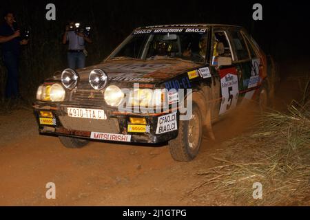 Eugene Salim (CI) Clement Konan (CI) Mitsubishi Lancer Turbo GRB Stockfoto