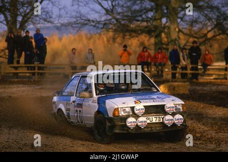 Malcom Wilson (GBR) Phil Short (GBR) Ford Escort RS1600i GRA British Junior Rally Team Stockfoto