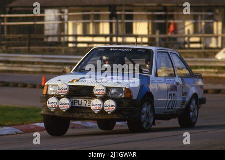 Malcom Wilson (GBR) Phil Short (GBR) Ford Escort RS1600i GRA British Junior Rally Team Stockfoto