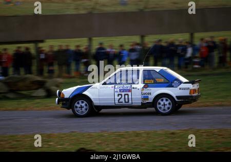 Malcom Wilson (GBR) Phil Short (GBR) Ford Escort RS1600i GRA British Junior Rally Team Stockfoto