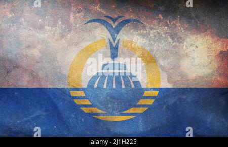 Draufsicht auf die Retro-Flagge von Orlando, Florida, ungebundene Staaten von Amerika mit Grunge-Struktur. USA Patriot und Reisekonzept. Kein Fahnenmast. Flugzeug-Design, l Stockfoto