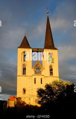 Martinikirche im Abendlicht in Halberstadt, Sachsen-Anhalt, Deutschland Stockfoto