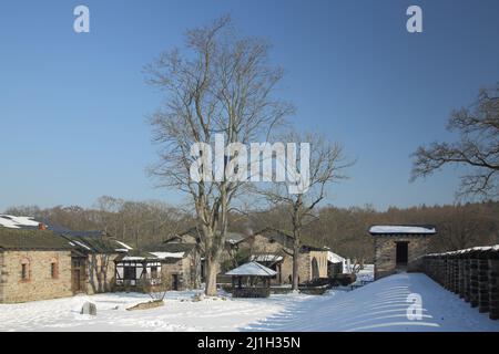 Römisches UNESCO-Fort Saalburg in Taunus, Hessen, Deutschland Stockfoto