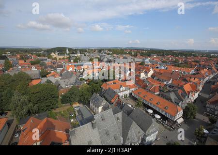 Blick von der Marktkirche auf Goslar, Niedersachsen, Deutschland Stockfoto