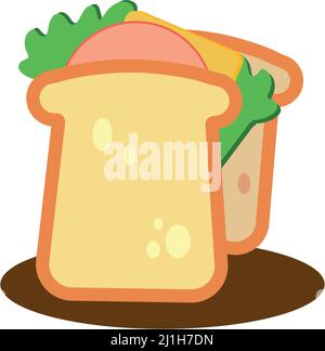 Isolierte farbige Sandwich Symbol flache Design Vektor Stock Vektor