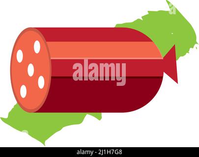 Isolierte deutsche Wurst Symbol flaches Design Vektor Stock Vektor