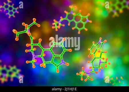LSD-Molekül, Illustration Stockfoto