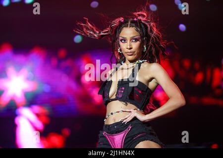 Sao Paulo, Brasilien. 25. März 2022. Doja Cat während des Lollapalooza Brasil 2022 Musikfestivals im Autódromo Interlagos in São Paulo an diesem Freitag, 25. März Quelle: Brazil Photo Press/Alamy Live News Stockfoto