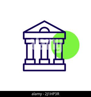 Symbol für eine einfache Kunstbank. Pixelgenaue, bearbeitbare Kontur Stock Vektor