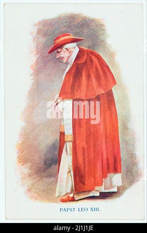 Vintage-Porträt von Papst Leo XIII.. Papst Leo XIII. (Italienisch: Leone XIII; geboren Vincenzo Gioacchino Rafaele Luigi Pecci; 1810 – 1903) war der Leiter der Stockfoto