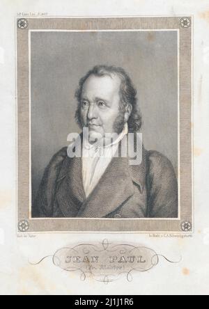 Stich von Jean Paul. Jean Paul (geboren Johann Paul Friedrich Richter, 1763–1825) war ein deutscher romantischer Schriftsteller, bekannt durch seine humorvollen Romane und Stockfoto