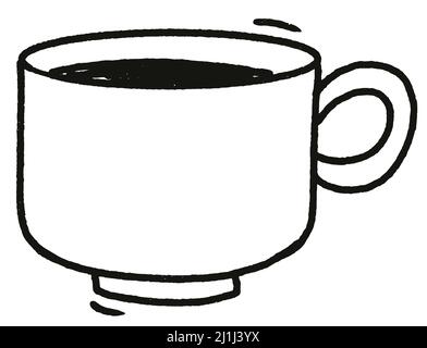 Tasse Kaffee oder Tee skizzieren Doodle-Stil. Handgezeichnete Vektorgrafik Stock Vektor