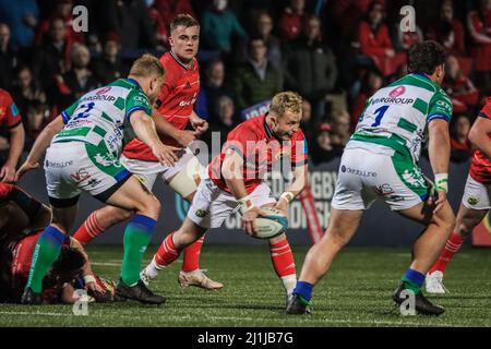 25. März 2022, Cork, Irland - Craig Casey beim United Rugby Championship Spiel zwischen Munster (51) und Benetton (22) Stockfoto