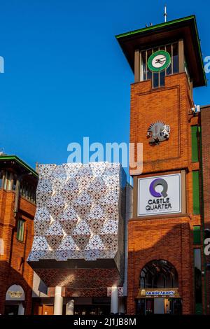 Castle Quarter Shopping Center Norwich. Eröffnet 1993. Castle Mall Shopping Center Norwich. Stockfoto