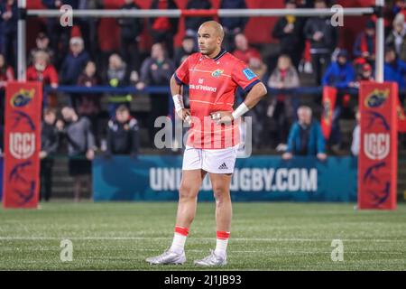 25. März 2022, Cork, Irland - Simon Zebo beim United Rugby Championship Spiel zwischen Munster (51) und Benetton (22) Stockfoto