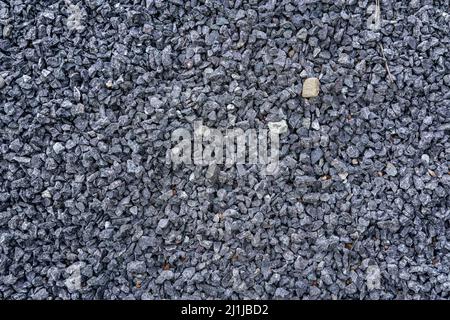 Kleine graue Kiesfelsen, Blick von oben Stockfoto