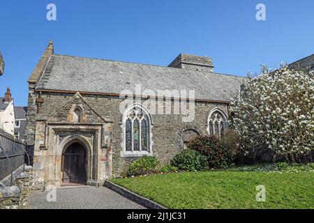 St. Nikolaus und St. Faith Church, Saltasch. Der Südportch. Stockfoto