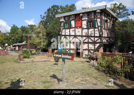 Hexenhaus am Hexentanzplatz bei Thale im Harz, Sachsen-Anhalt, Deutschland Stockfoto