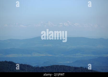 Alpenpanorama aus Hochblau 1165m im Schwarzwald, Baden-Württemberg, Deutschland Stockfoto