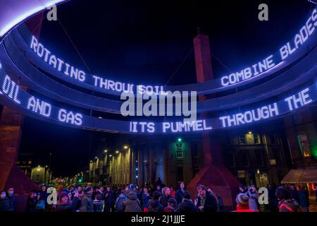 Aberdeen, Schottland - 11. Februar 2022: SPECTRA Light Festival in Aberdeen, Schottland Stockfoto