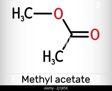 Methylacetat, Methylethanoat-Molekül. Es ist Acetatester, Lösungsmittel. Strukturelle chemische Formel. Vektorgrafik Stock Vektor