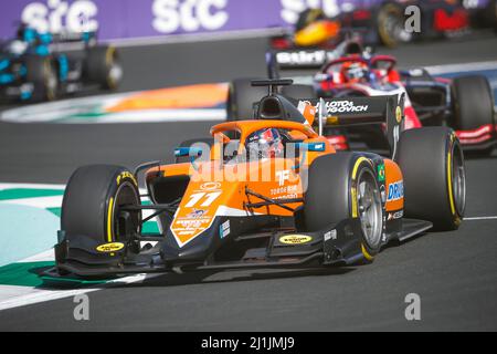 Dschidda, Saudi-Arabien. 26. März 2022. 11 DRUGOVICH Felipe (BRA), MP Motorsport, Dallara F2, Aktion während des 2.. Rennens der FIA Formula 2 Championship 2022 vom 25. Bis 27. März 2022 auf dem Jeddah Corniche Circuit, in Jeddah, Saudi-Arabien - Foto Joao Filipe / DPPI Credit: DPPI Media/Alamy Live News Stockfoto