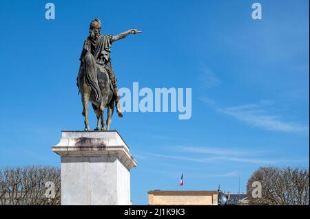 Statue des französischen Königs Ludwig XIV. Auf der Promenade du Peyrou, Montpellier Stockfoto