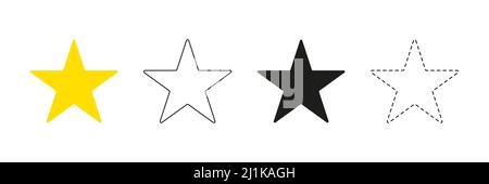 Symbol „Sterne festlegen“. Verschiedene Art Sterne Formen Sammlung Stock Vektor