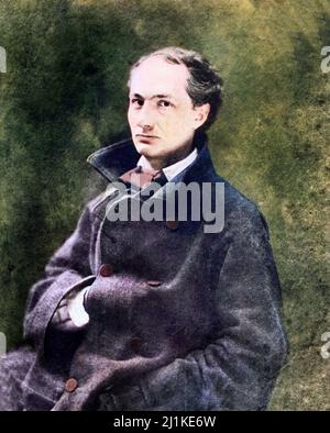 Portrait de Charles Baudelaire, ecrivain (1821-1867) - d'apres une Photographie de Nadar Stockfoto