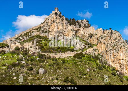 St. Hilarion Castle (St. Hilarion Kalesi Zirve) Karaman, Türkische Republik Nordzypern (TRNC) Stockfoto