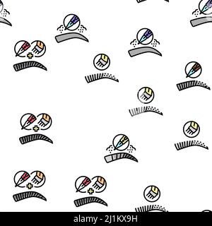 Augenbraue Tattoo Schönheit Verfahren Vektor Nahtloses Muster Stock Vektor