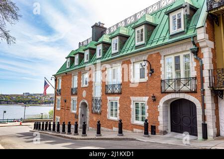 Quebec City, Kanada-19. Mai 2018: Generalkonsulat der Vereinigten Staaten von Amerika. Botschaft der Vereinigten Staaten in Quebec City, Kanada Stockfoto