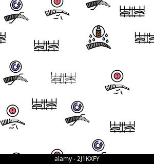 Augenbraue Tattoo Schönheit Verfahren Vektor Nahtloses Muster Stock Vektor