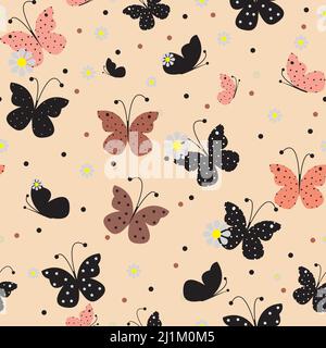 Nahtloses Muster mit Schmetterlingen. Vektorgrafik EPS 10 Stock Vektor