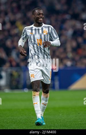 MARSEILLE, FRANKREICH - 25. MÄRZ: Nicolas Pepe von der Elfenbeinküste während des internationalen Freundschaftsspiel zwischen Frankreich und der Elfenbeinküste im Orange Velodrome o Stockfoto