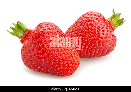 Erdbeere Pfad isoliert auf weißem Stockfoto