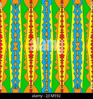 Nahtloses, farbenfrohes Muster für Textil, Stoff und Wickelpapper. Stockfoto