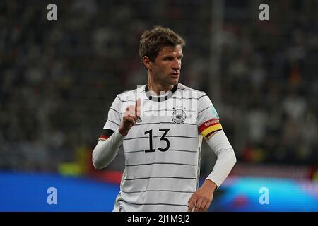 Sinsheim, Deutschland. 26. März 2022. 26. März 2022, PreZero Arena, Sinsheim, Freundschaftsspiel Deutschland gegen Israel, im Bild Thomas Muller (Deutschland) Quelle: dpa/Alamy Live News Stockfoto