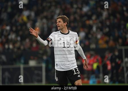 Sinsheim, Deutschland. 26. März 2022. 26. März 2022, PreZero Arena, Sinsheim, Freundschaftsspiel Deutschland gegen Israel, im Bild Thomas Muller (Deutschland) Quelle: dpa/Alamy Live News Stockfoto