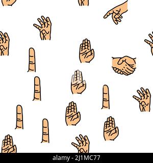 Hand Geste Und Gestikulieren Vektor Nahtloses Muster Stock Vektor
