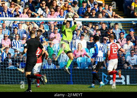 Hillsborough, Sheffield, England - 26.. März 2022 während des Spiels Sheffield Mittwoch gegen Cheltenham Town, Sky Bet League One, 2021/22, Hillsborough, Sheffield, England - 26.. März 2022 Credit: Arthur Haigh/WhiteRoseFotos/Alamy Live News Stockfoto