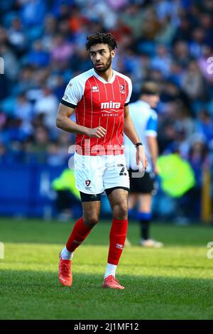 Hillsborough, Sheffield, England - 26.. März 2022 Kion Etete (29) aus Cheltenham - während des Spiels Sheffield Mittwoch gegen Cheltenham Town, Sky Bet League One, 2021/22, Hillsborough, Sheffield, England - 26.. März 2022 Credit: Arthur Haigh/WhiteRoseFotos/Alamy Live News Stockfoto