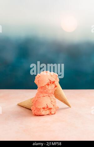 Gesundes Hausgemachtes Eis Stockfoto