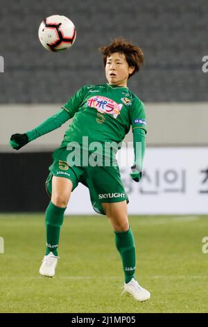 28. Nov 2019-Yongin, Südkorea-Asato Miyagawa von Nippon TV Belaza aus Japan bei einem Women's Club Championship 2019-FIFA/AFC Pilotturnier im Yongin Citizens Park in Yongin, Südkorea. Stockfoto