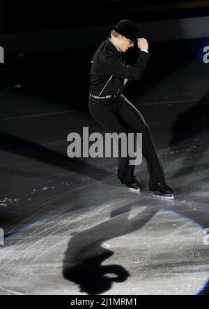 14. Dez 2008-Goyang, Südkorea der tschechoslowakische Thomas Verner tritt während der Galaausstellung der ISU Grand Prix of Figure Skating Final Exhibition 2008/2009 in Goyang bei Seoul am 14. Dezember 2008 auf. Stockfoto